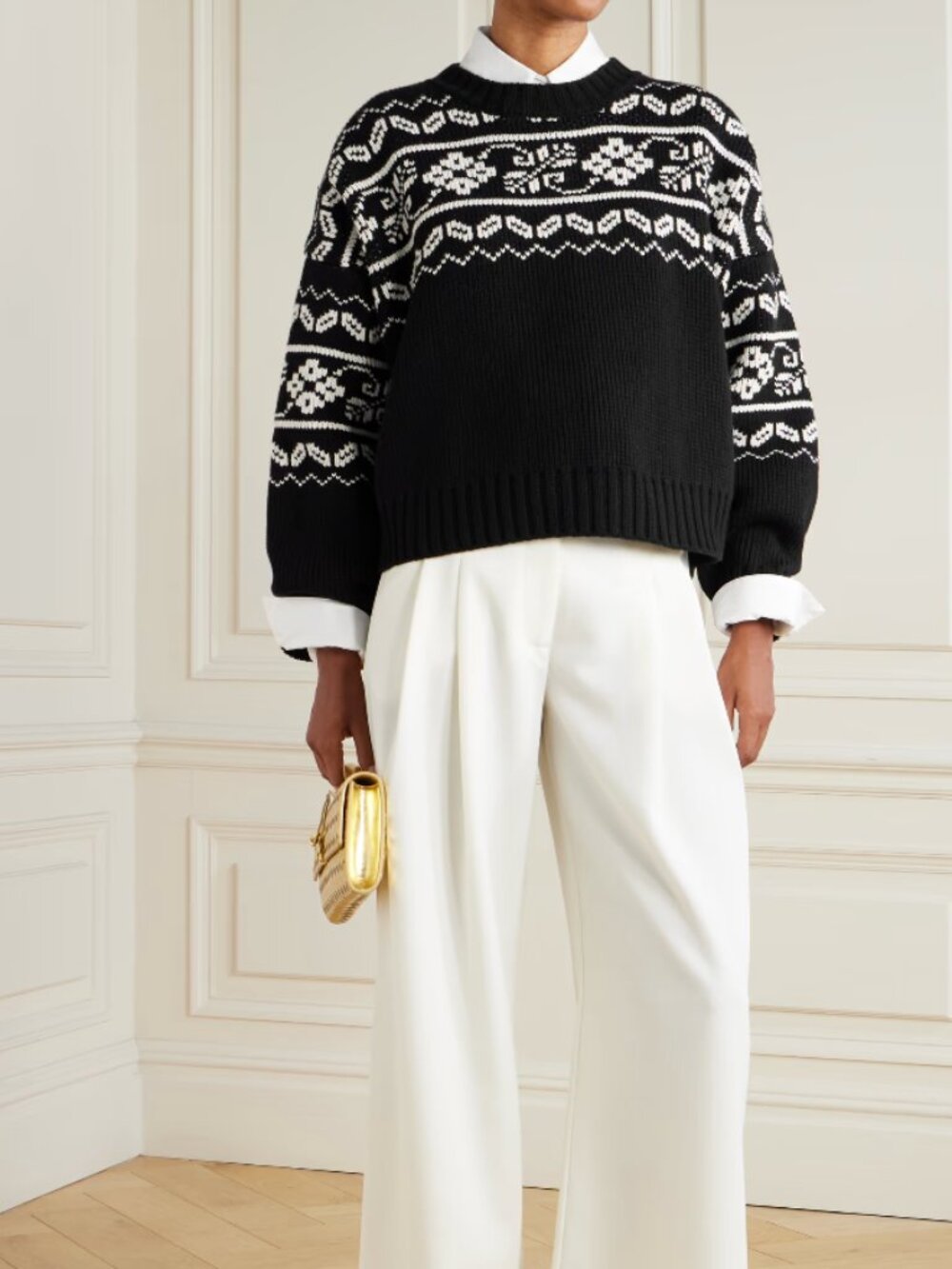 RÓHE Cropped Fair Isle wool sweater